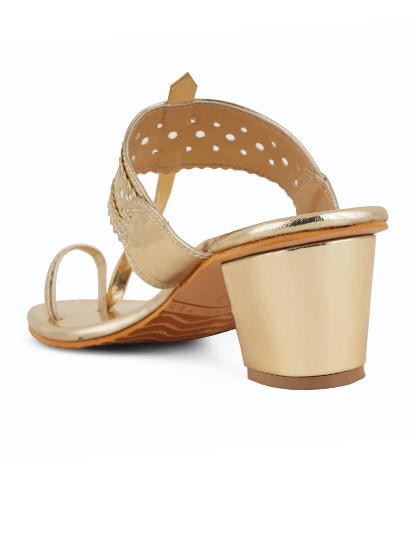 women gold strap detailed slip on sandal - 20569122 - Zoom Image - 2