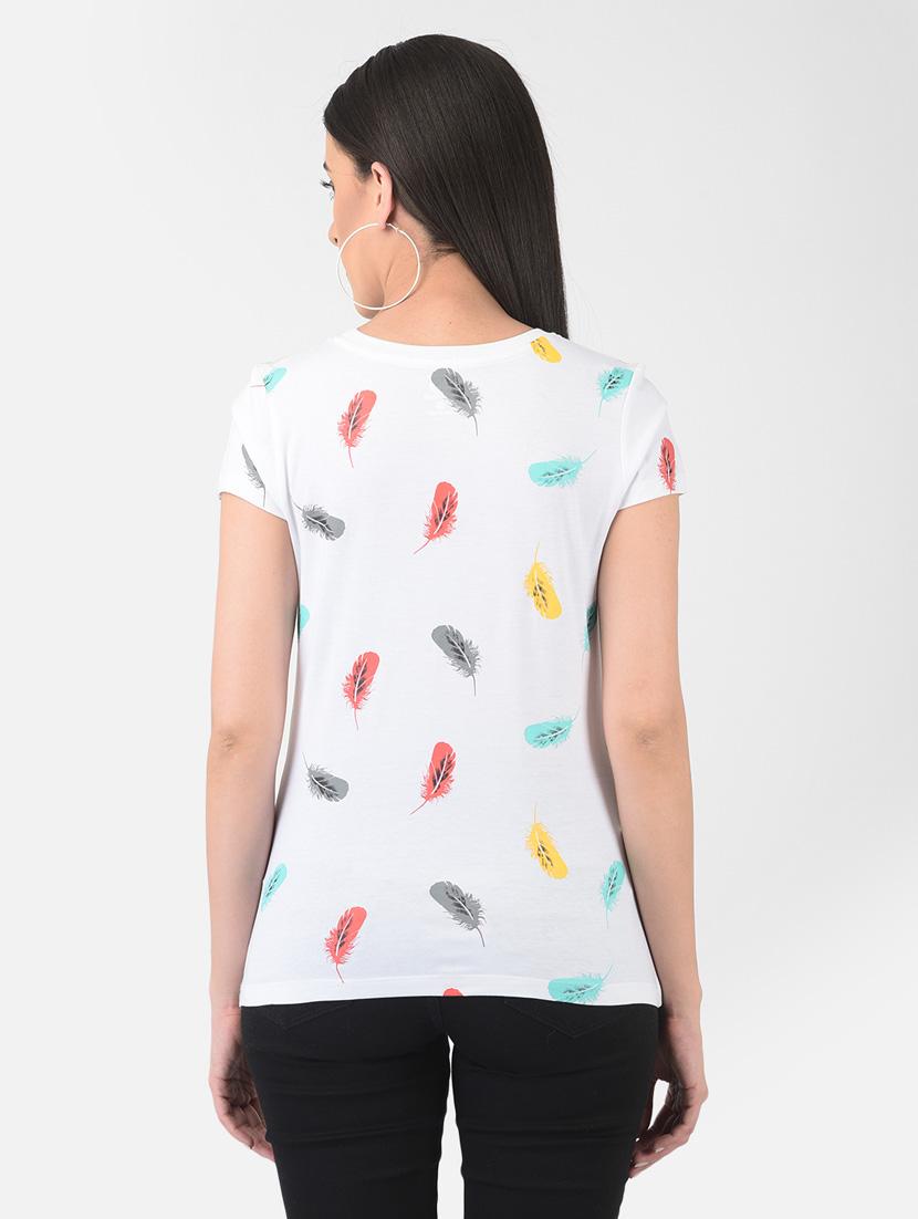 women all over print round neck t-shirt - 20601365 - Zoom Image - 3