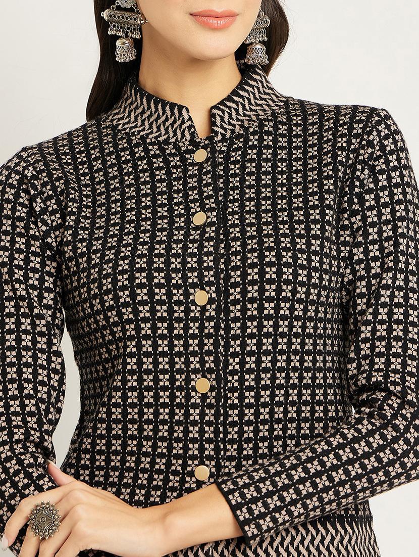 women black & beige viscose co-ord - 20612636 - Standard Image - 4