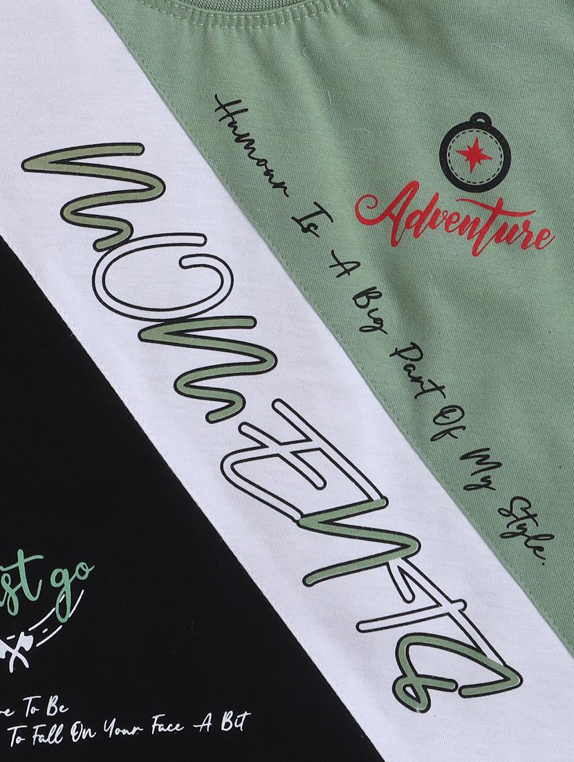 green front printed t-shirt & shorts set - 20625732 - Standard Image - 3