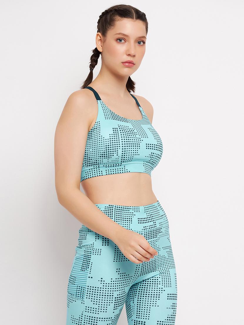 light blue polyester sports bra - 20684188 - Zoom Image - 1