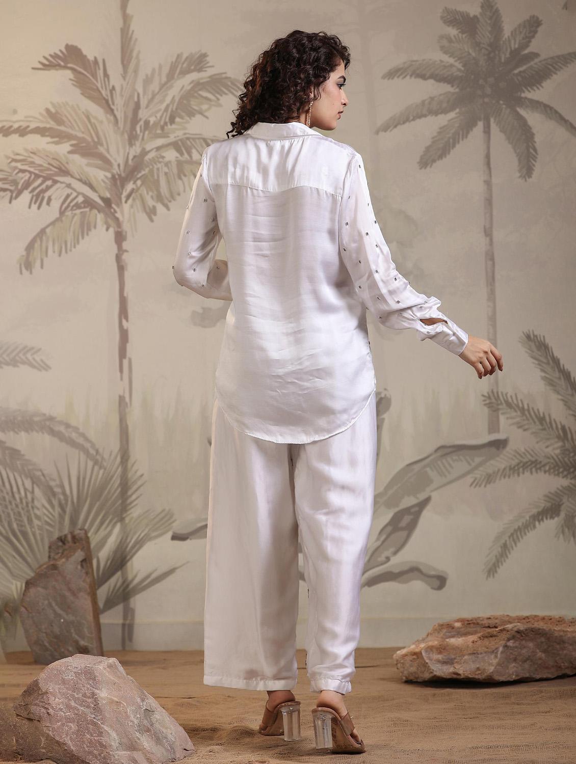 white shirt and palazzo co-ord set - 20727253 - Zoom Image - 5