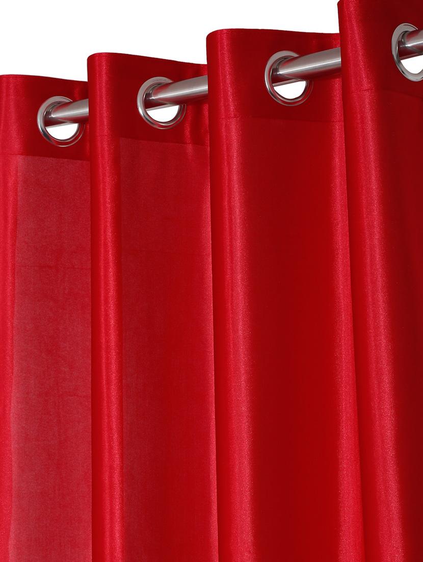 fashion string 3 pieces floral blossoms eyelet polyester door curtains - 7 feet - 20766903 - Standard Image - 2