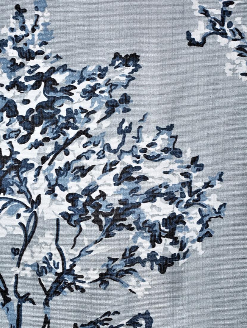 fashion string 2 pieces solid patch floral blossoms eyelet polyester long door curtains - 9 feet, grey - 20766949 - Zoom Image - 4