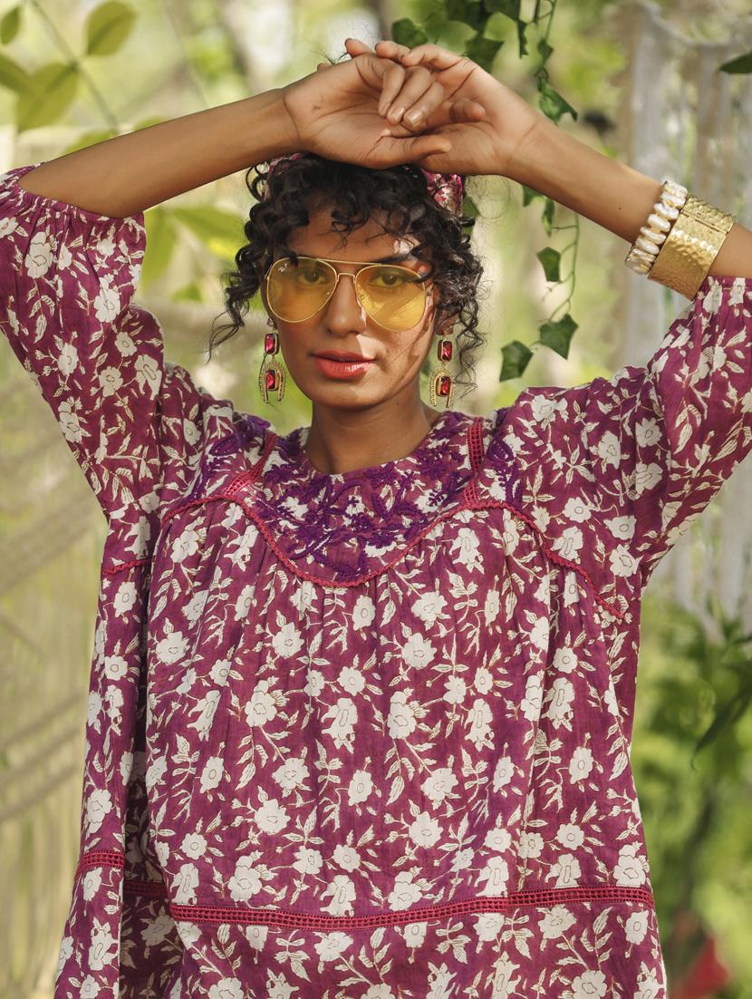 women purple embroidered top and palazzo co-ord set - 20806905 - Zoom Image - 4