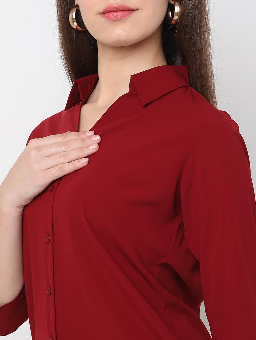 maroon cotton formal shirt - 20817650 - Zoom Image - 5