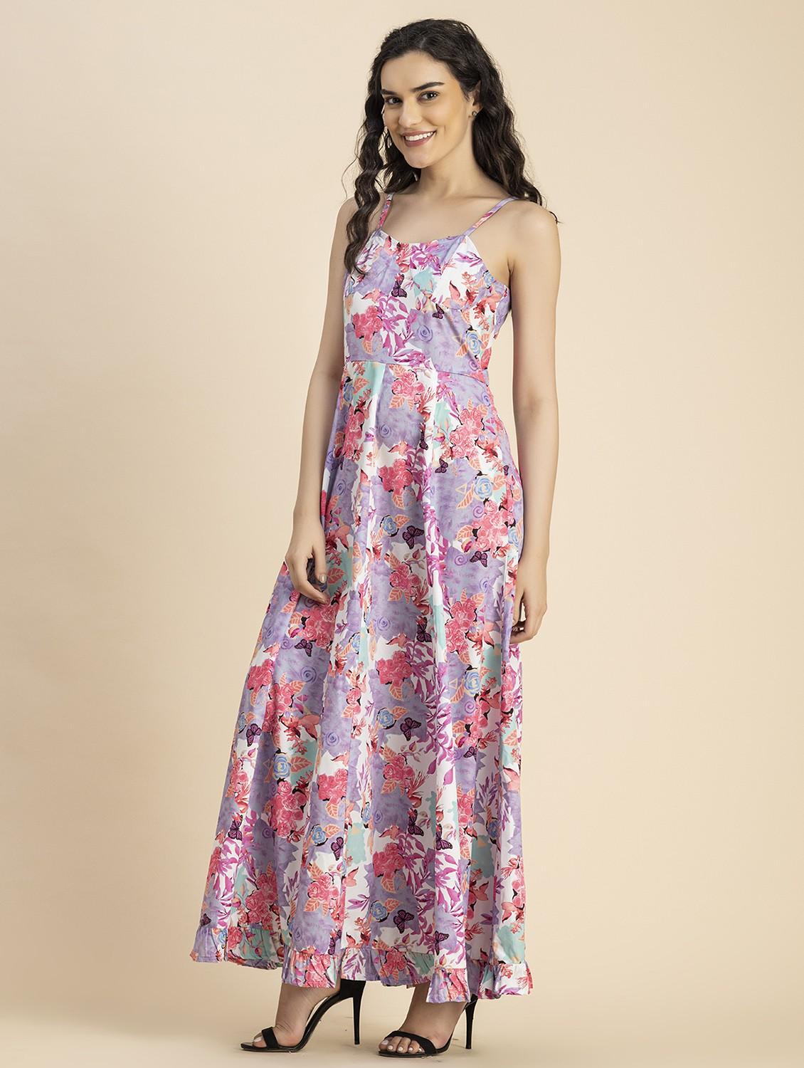 women white floral printed fit & flare dress - 20825749 - Zoom Image - 2
