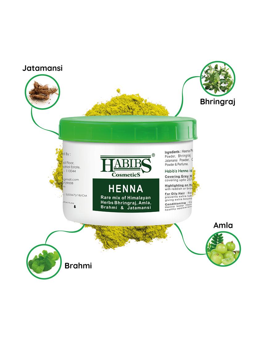 habibs natural henna mehndi powder enriched with bhringraj, amla, brahmi,jatamansi for natural hair coloring 100gm - 20876128 - Zoom Image - 3