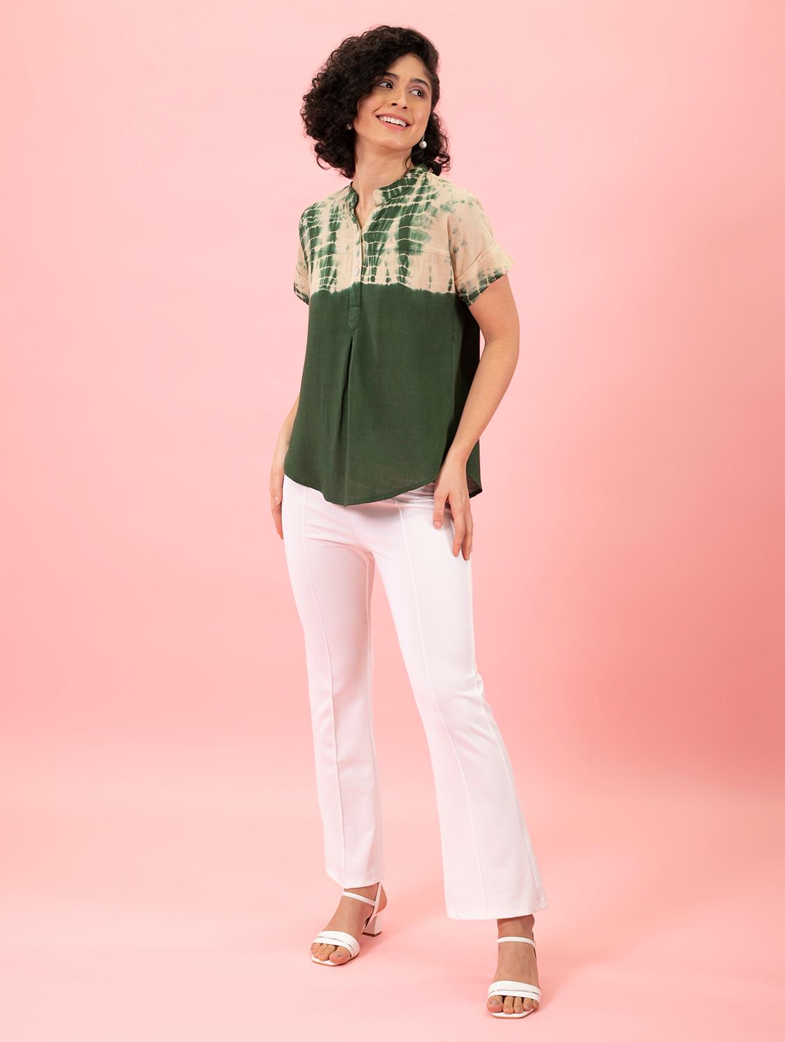 women tie & dye relaxed fit regular top - 20895977 - Standard Image - 4