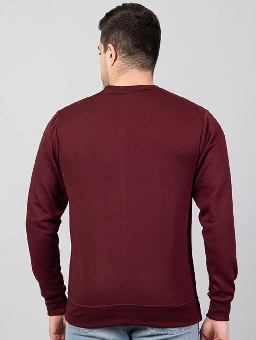 maroon fleece chest print sweatshirt - 20896849 - Zoom Image - 2