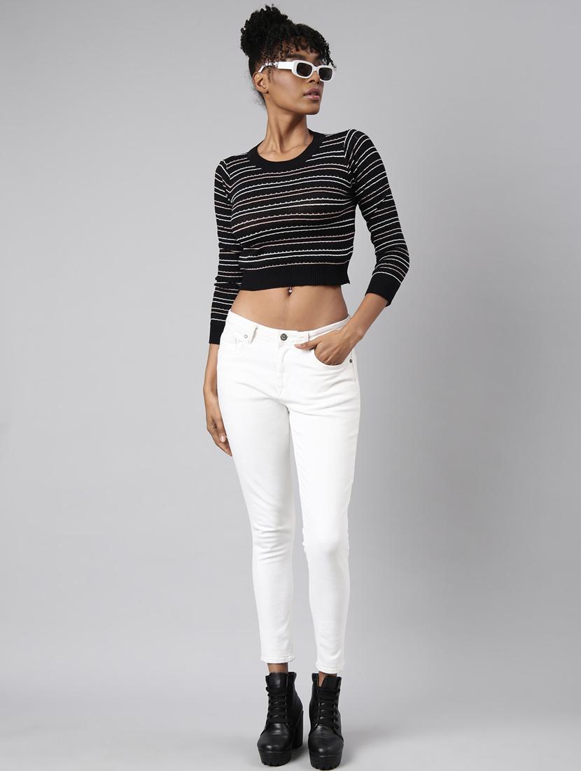 women's stripped crop top - 20928695 - Standard Image - 4