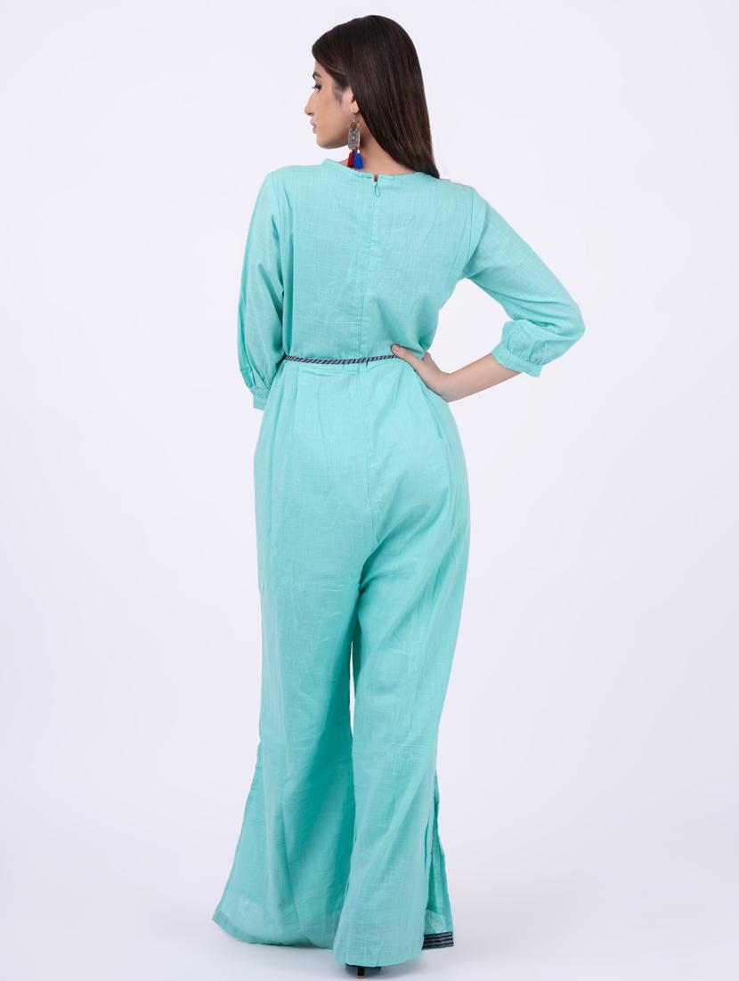 women embroidered round neck jumpsuit - 20949384 - Standard Image - 3