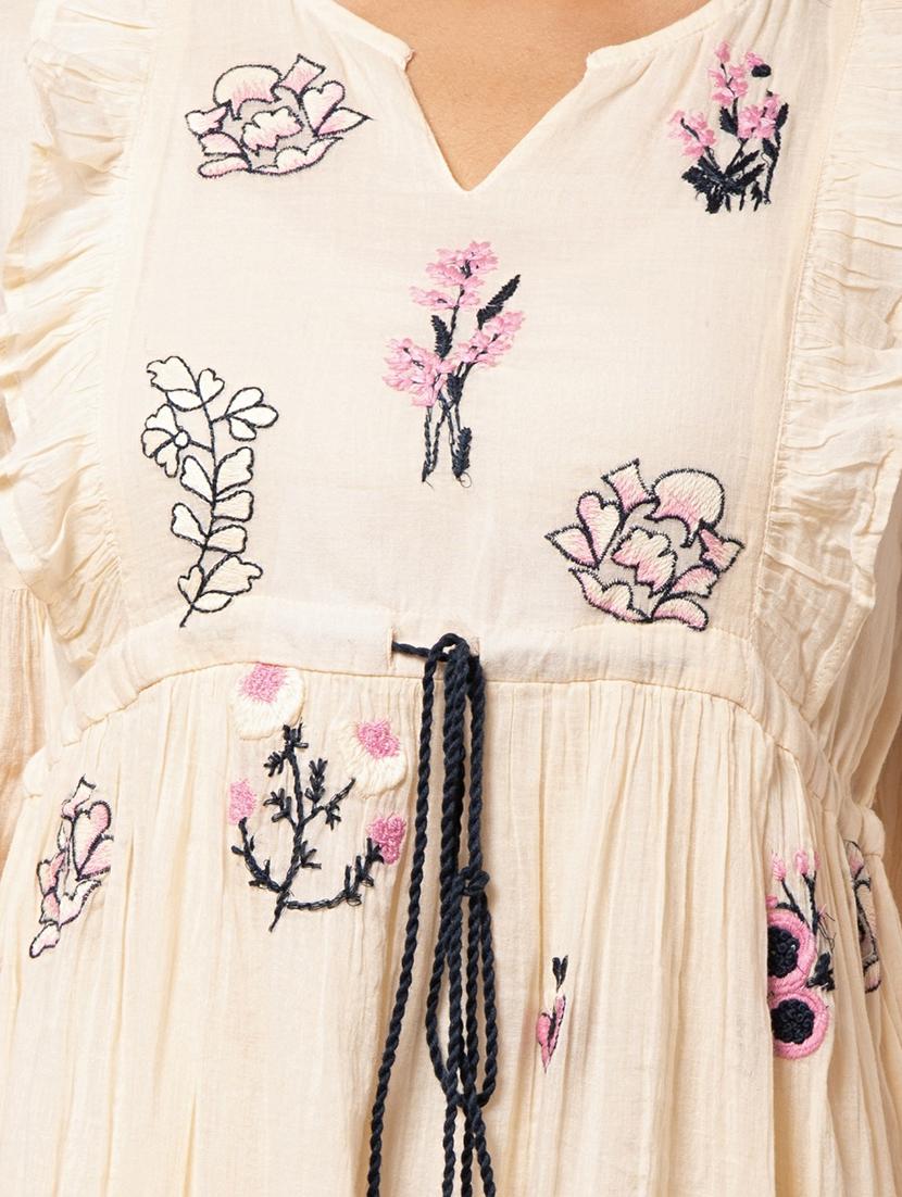 cream embroidered detailed dress - 21015929 - Standard Image - 5