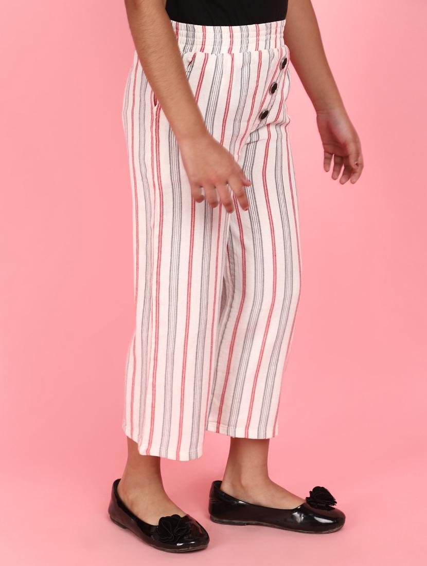white acrylic blend casual trouser - 21082146 - Standard Image - 2