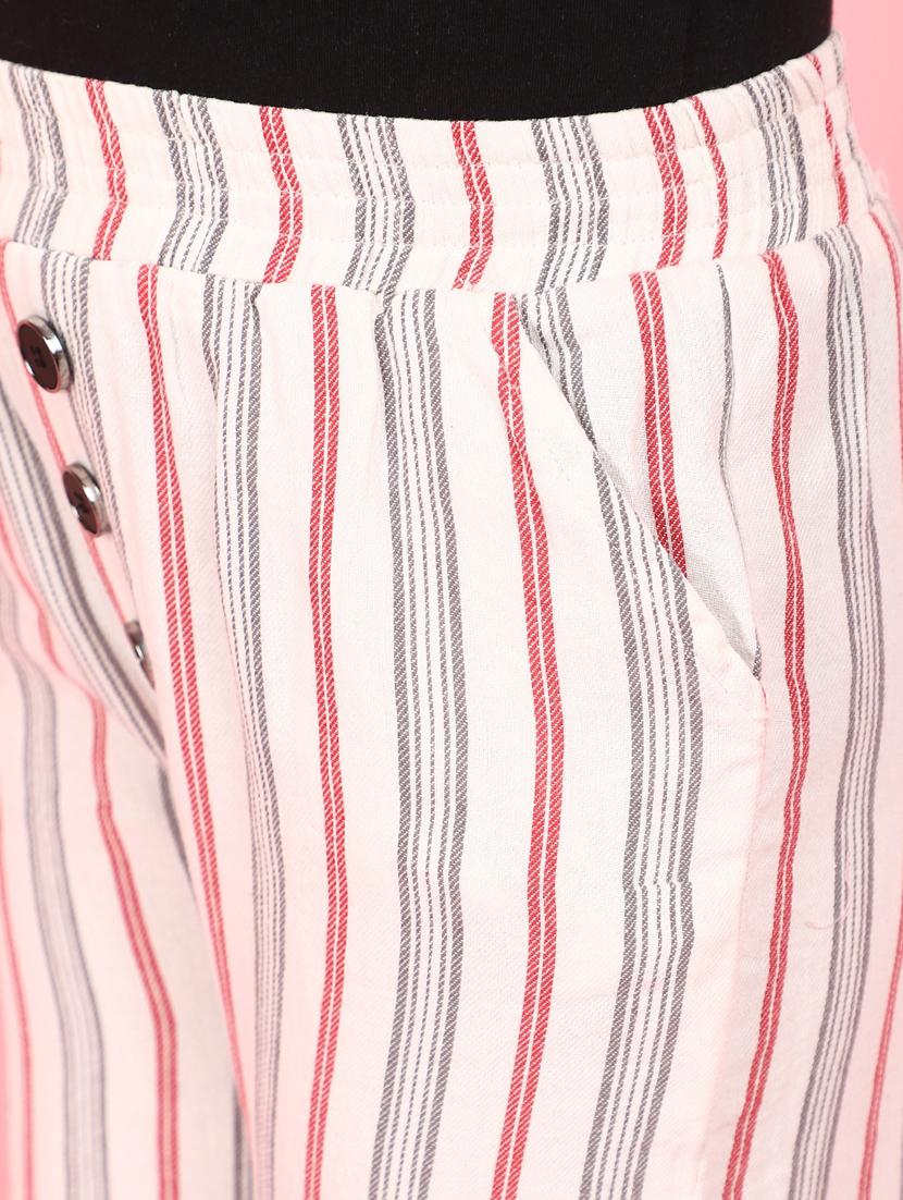 white acrylic blend casual trouser - 21082146 - Standard Image - 5