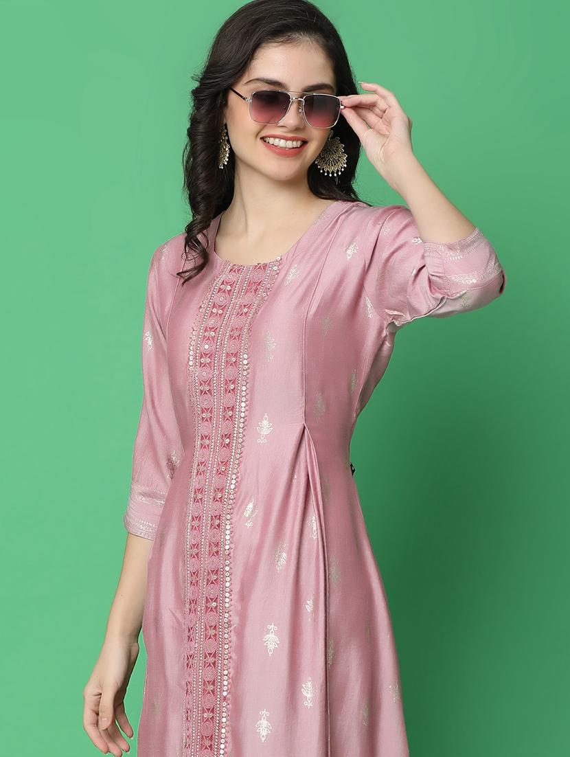 women three quarter sleeve straight kurta - 21131217 - Standard Image - 5