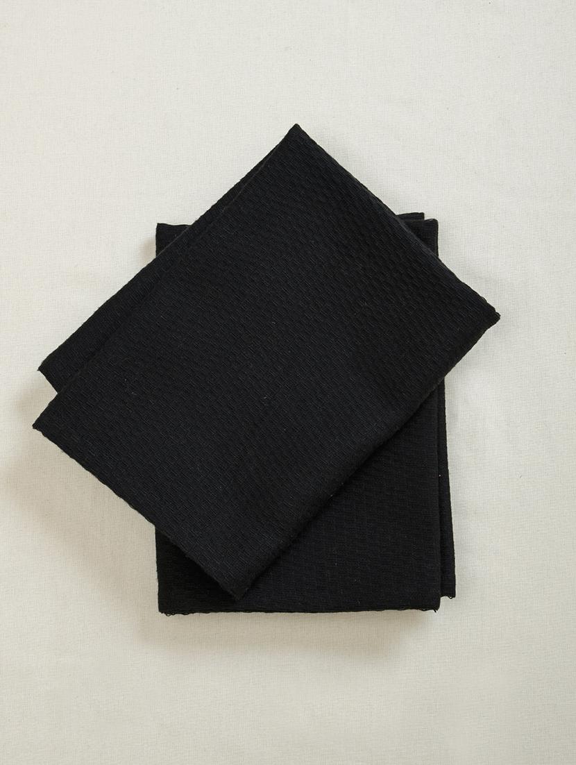 ratan cart black waffel 23x15 inch hand towel set of 2 - 21136812 - Zoom Image - 2