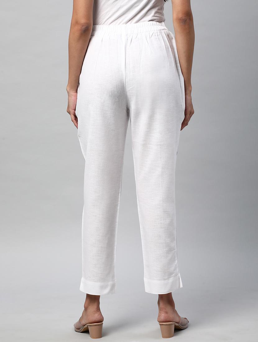 women solid mid rise tailored pants - 21153627 - Standard Image - 2