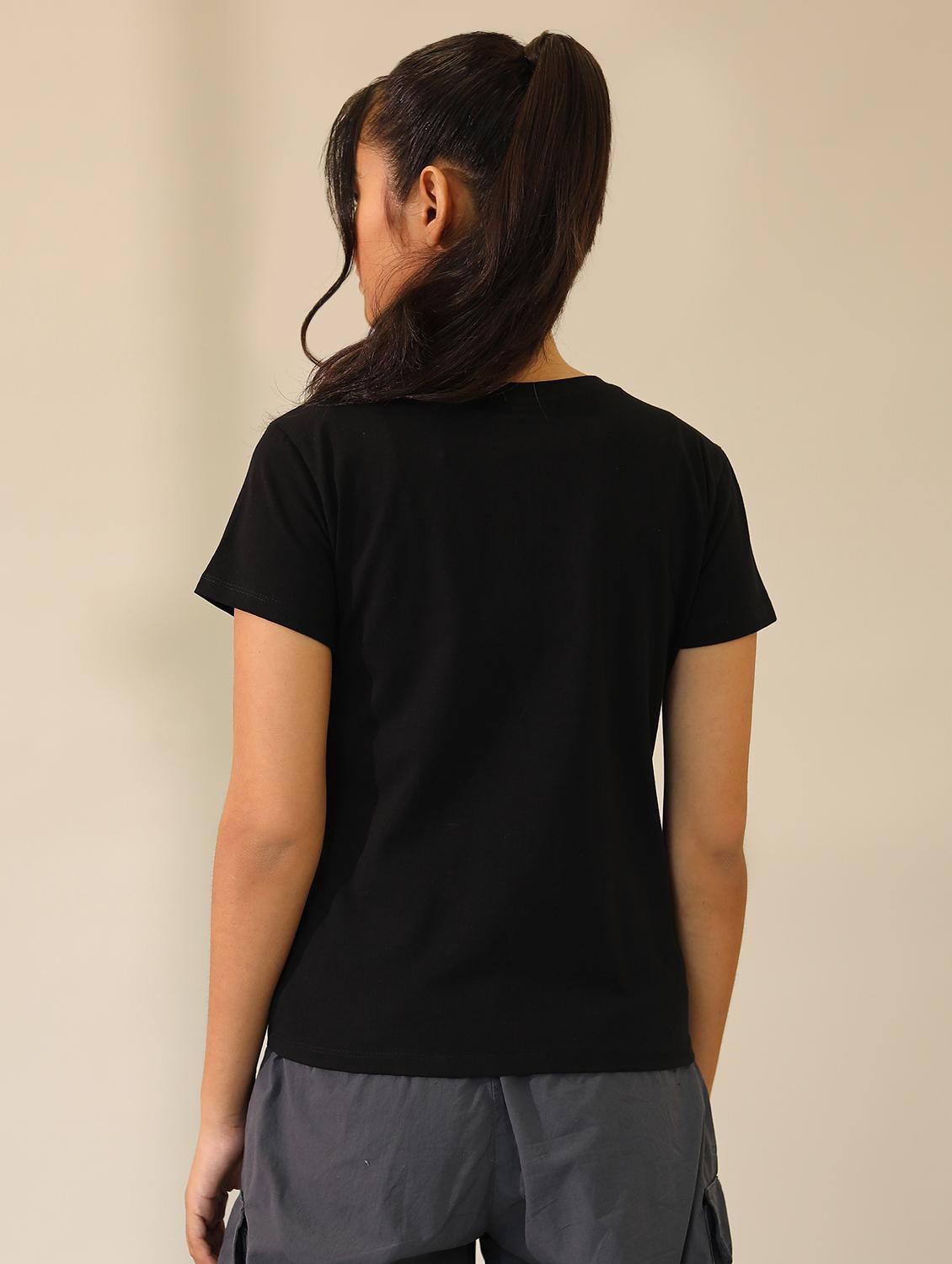 women solid cotton modal short sleeves t-shirt - 21164625 - Zoom Image - 4