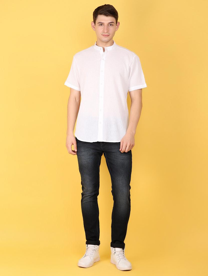 white cotton casual shirt - 21172018 - Zoom Image - 3