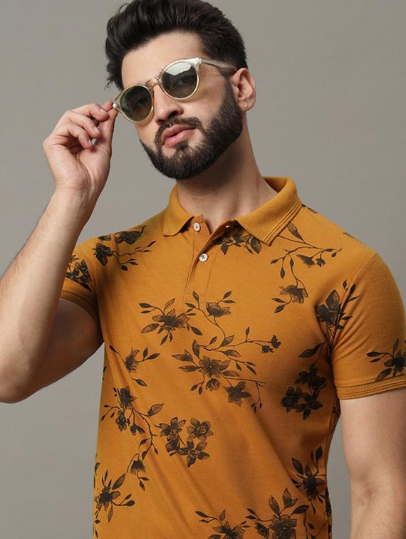mustard polyester polo t-shirt - 21173300 - Zoom Image - 3