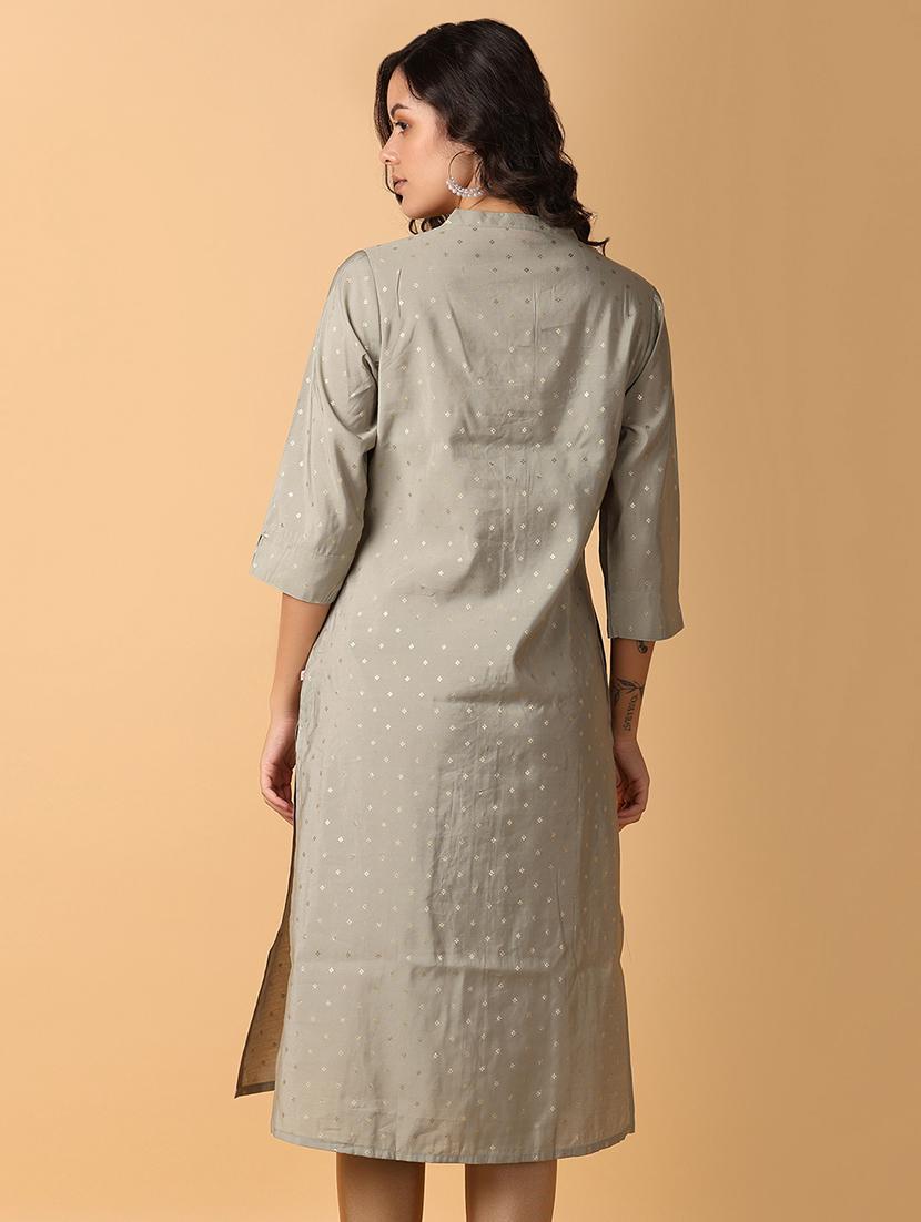 women three quarter sleeve a-line kurta - 21244186 - Zoom Image - 2