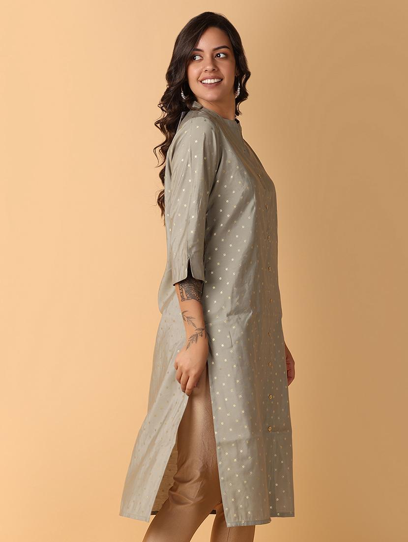 women three quarter sleeve a-line kurta - 21244186 - Standard Image - 4