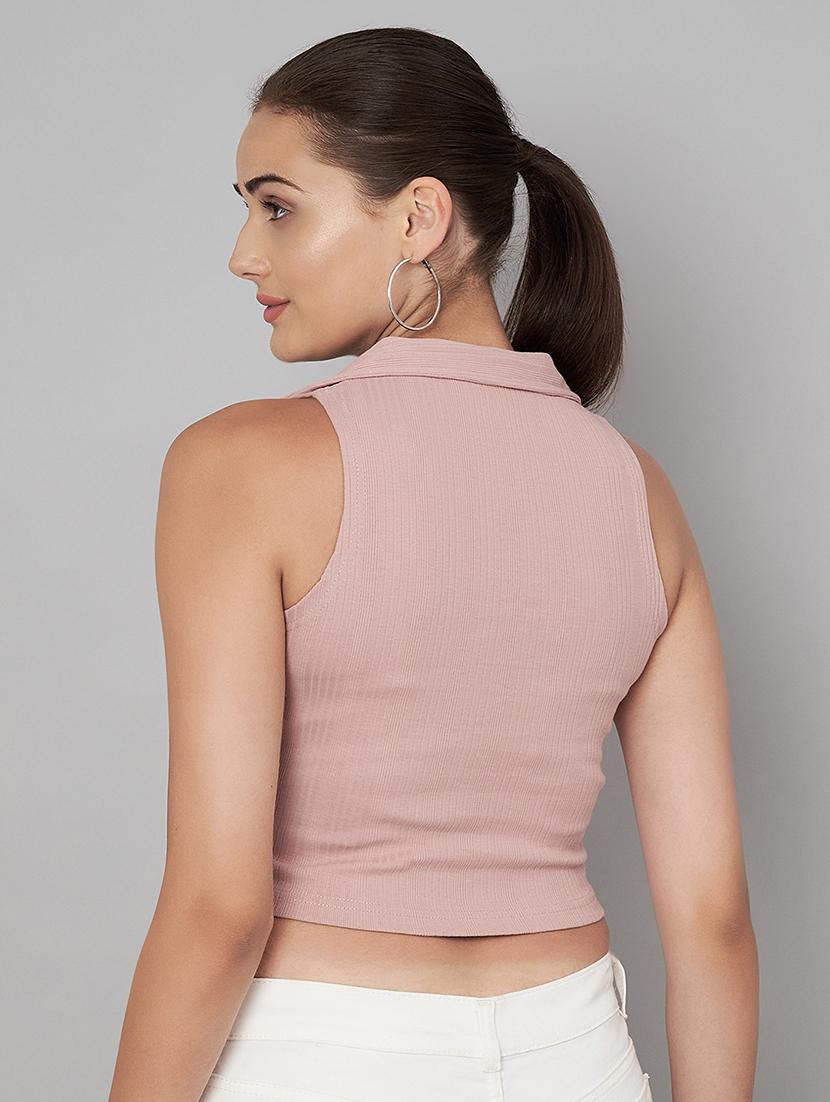 women solid crop top - 21248918 - Standard Image - 3
