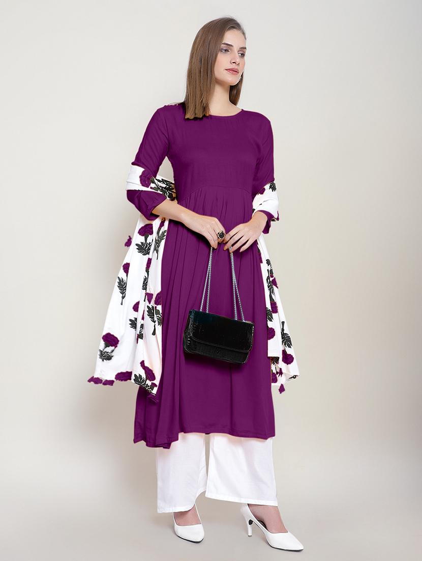 women solid kurta palazzo set with dupatta - 21252349 - Zoom Image - 6