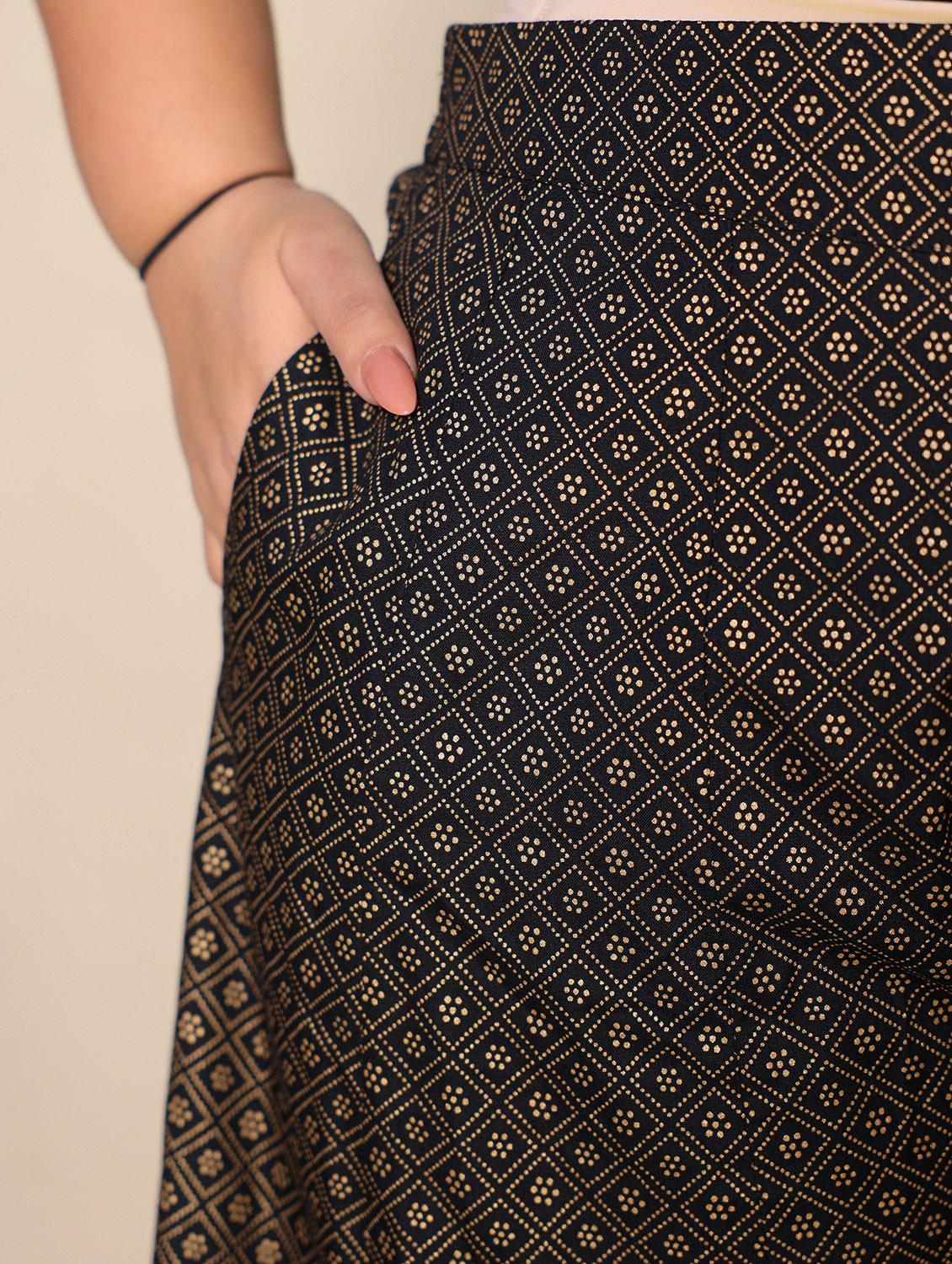 black rayon plus size palazzo - 21262048 - Zoom Image - 4