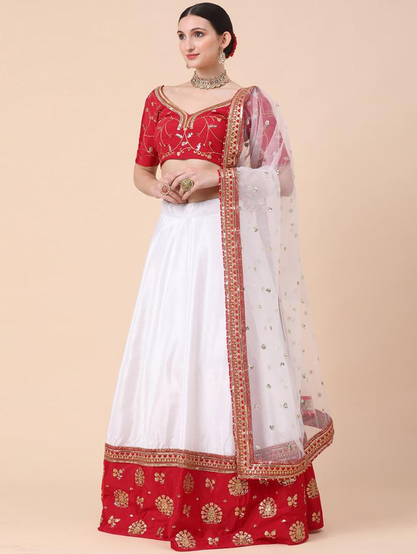 multi colored silk blend aline lehenga - 21275712 - Zoom Image - 1