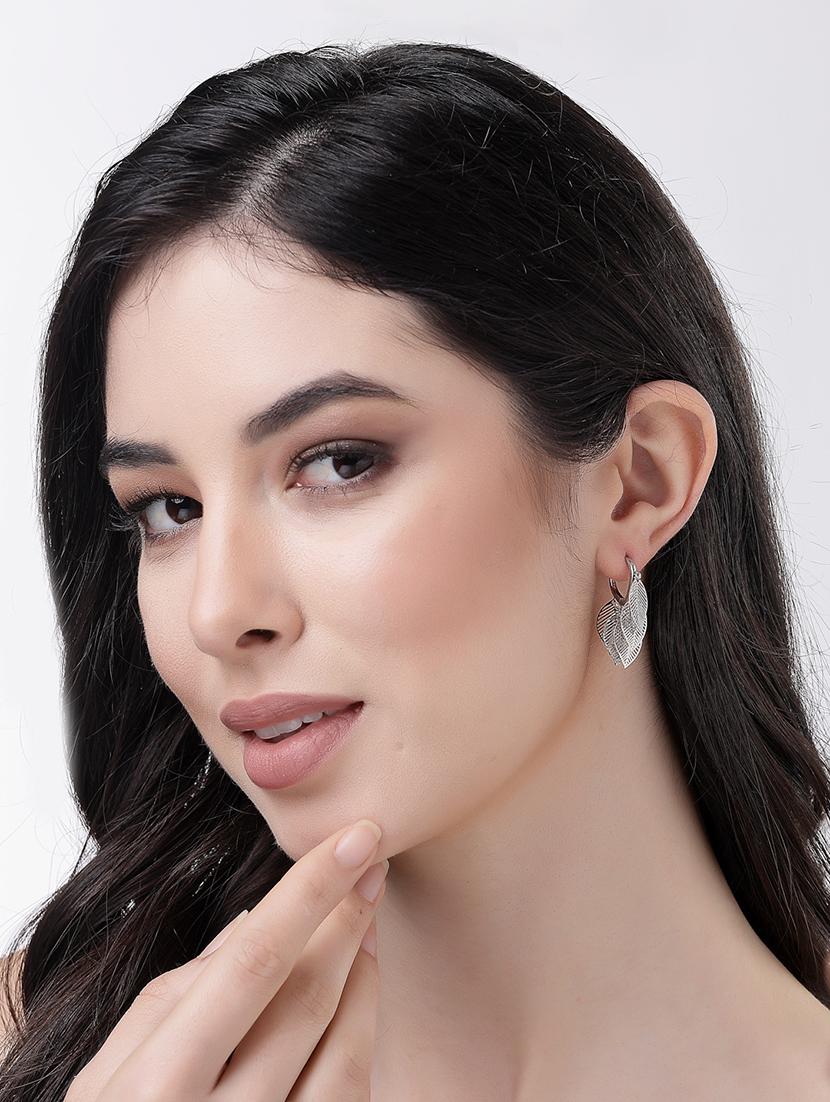 silver brass drop earrings - 21279446 - Standard Image - 3
