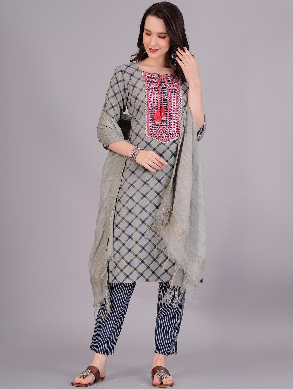 women grey printed suit set - 21289073 - Zoom Image - 1