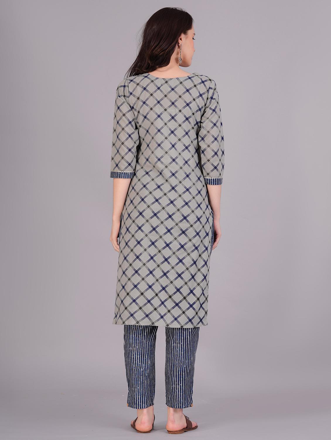 women grey printed suit set - 21289073 - Zoom Image - 2