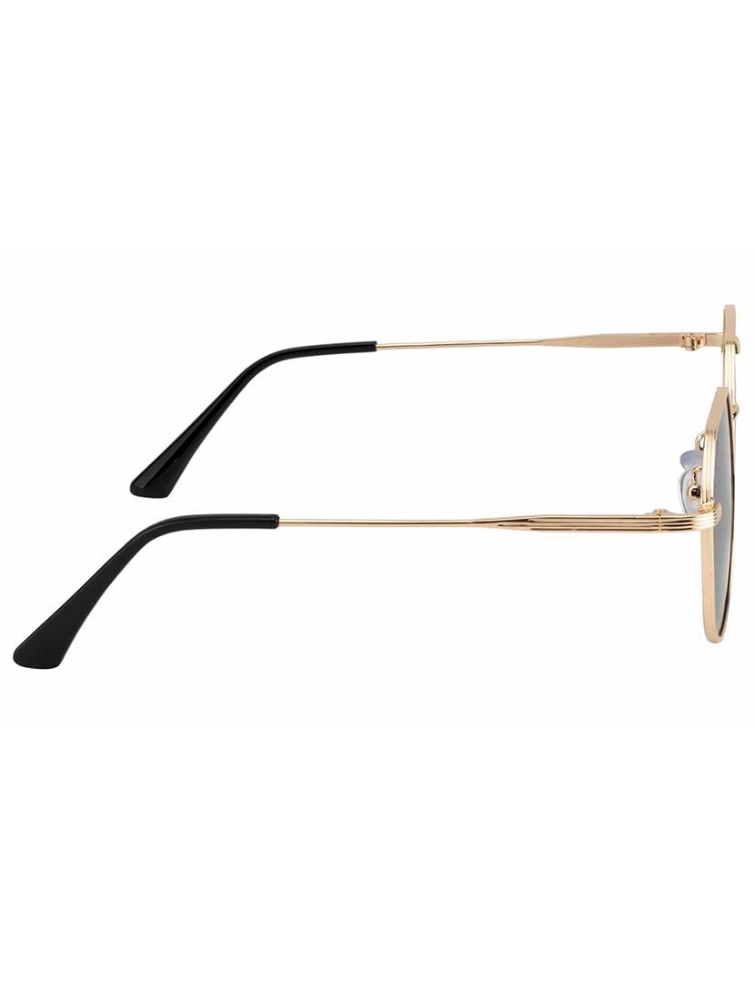 ted smith grey round sunglasses for men women | half rim & metal frame | medium to large face ( 56-16-142 ) - 21303730 - Standard Image - 4