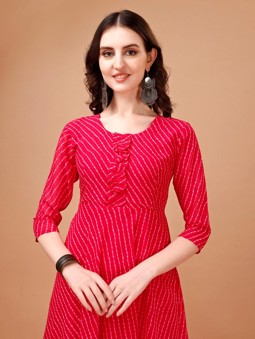 women pink round neck kurta dupatta set - 21308108 - Standard Image - 4