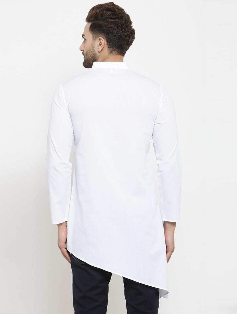 men solid asymmetric kurta - 21324628 - Standard Image - 3