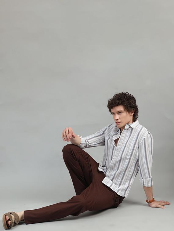 men striped casual shirt - 21334377 - Zoom Image - 4