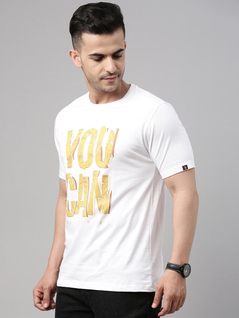 men round neck front print t-shirt - 21334981 - Zoom Image - 1