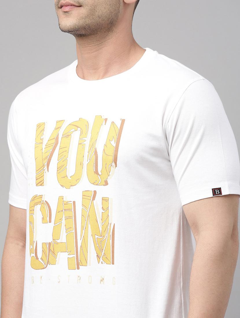 men round neck front print t-shirt - 21334981 - Zoom Image - 4