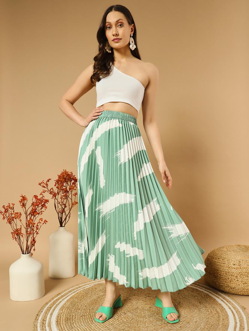 women printed high rise a-line skirt - 21347795 - Standard Image - 2