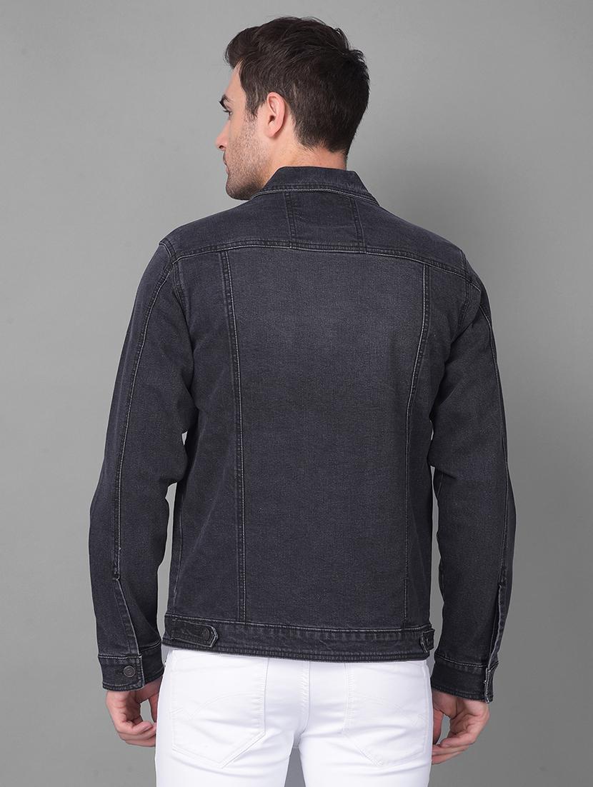 men charcoal long sleeve denim jacket - 21351135 - Standard Image - 3