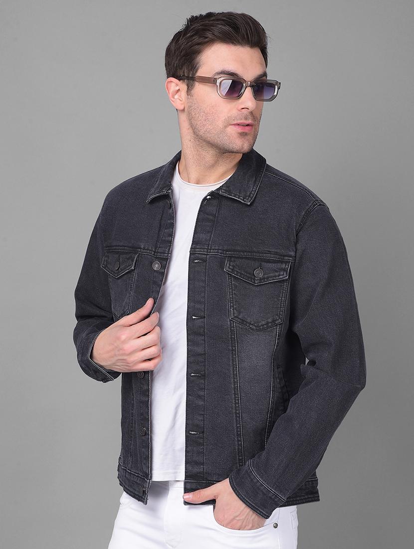 men charcoal long sleeve denim jacket - 21351135 - Standard Image - 4