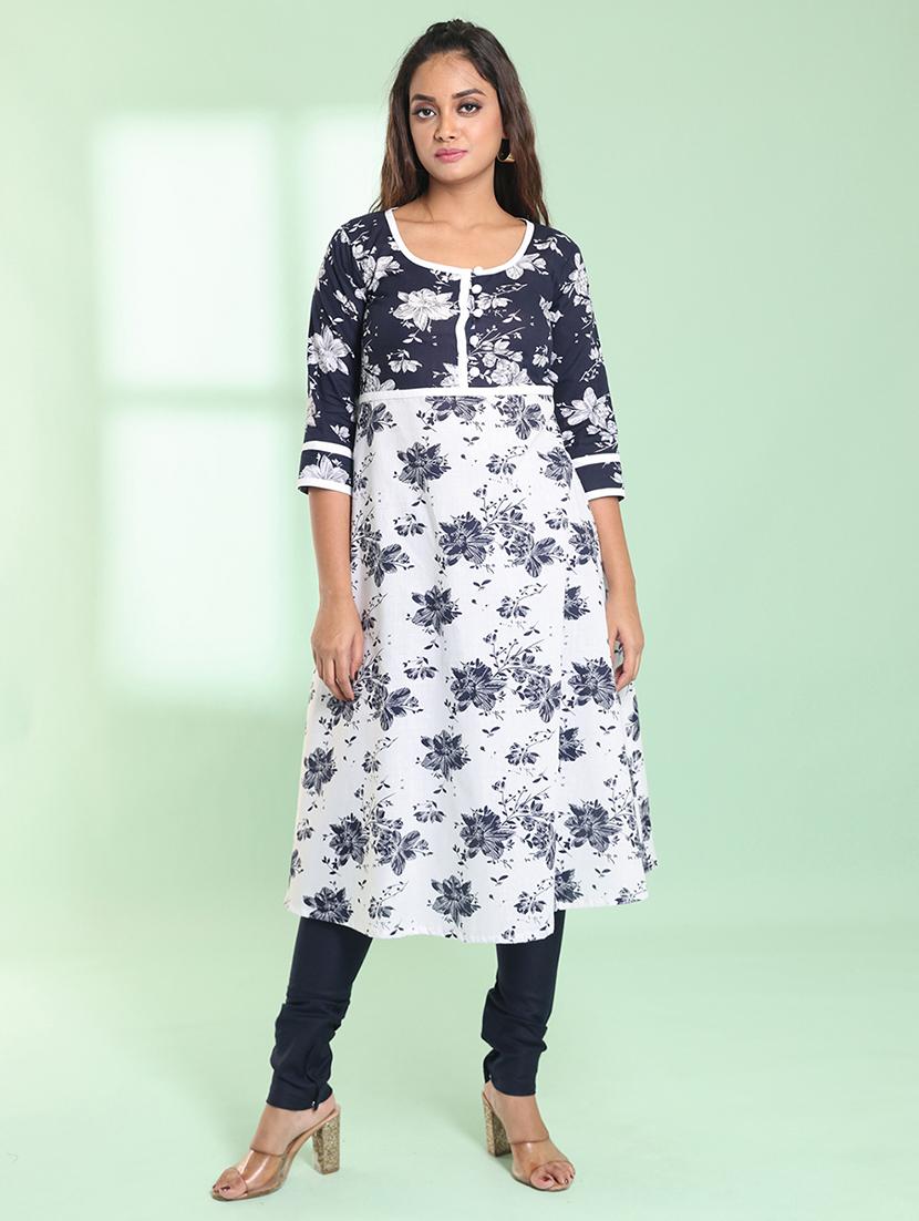 women three quarter sleeve a-line kurta - 21368762 - Zoom Image - 0