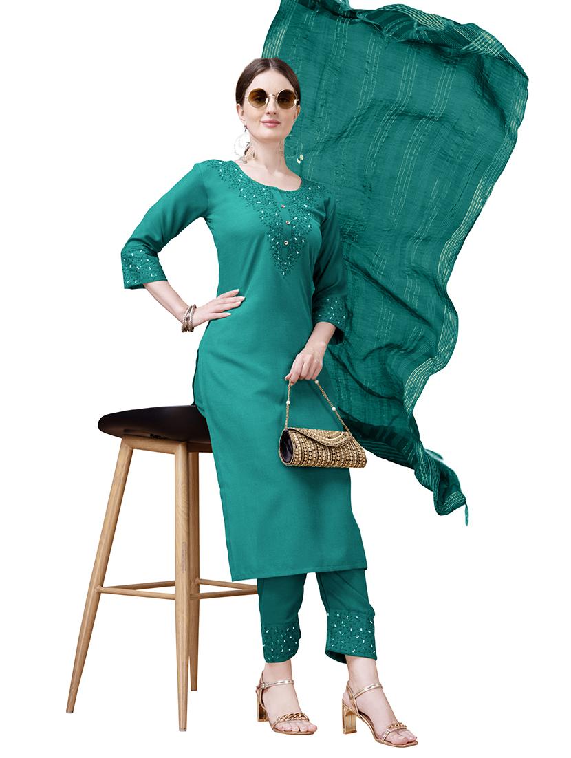 women three quarter sleeve suit set - 21371637 - Zoom Image - 3