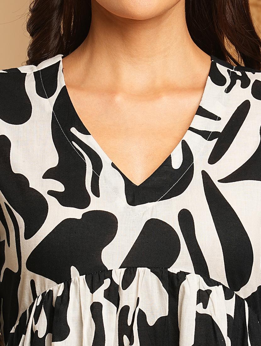 women black printed fit & flare dress - 21374151 - Standard Image - 4