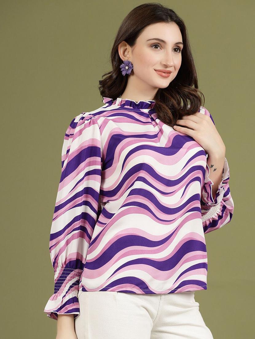 women white polyester regular top - 21382344 - Standard Image - 2