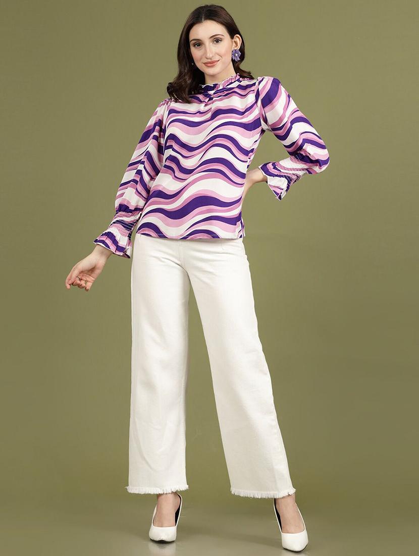 women white polyester regular top - 21382344 - Standard Image - 4