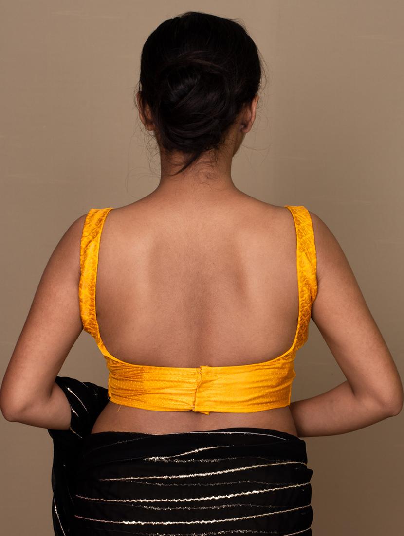 women yellow self design blouse - 21399825 - Zoom Image - 3