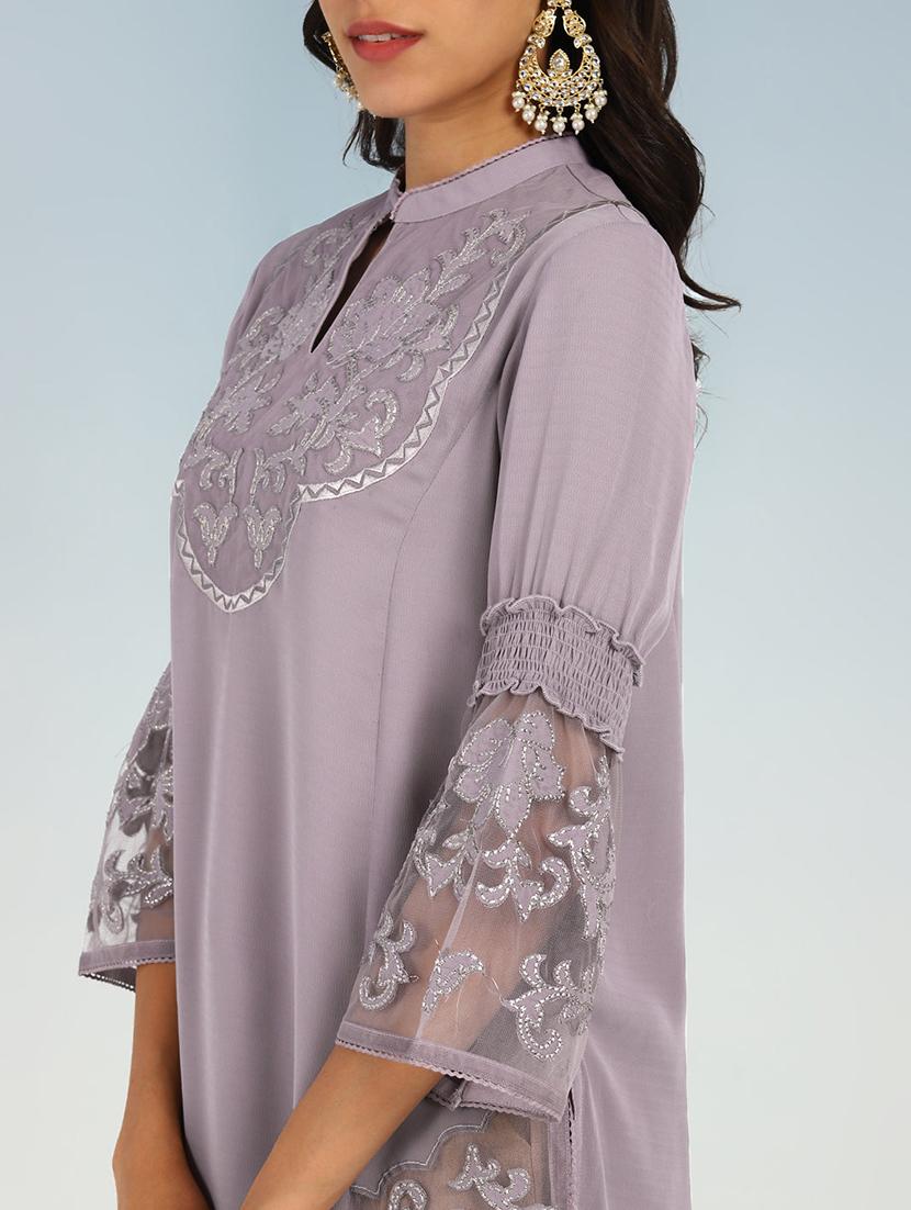 women embroidered mandarin neck tunic - 21452037 - Zoom Image - 3